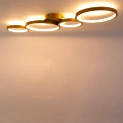 Deckenleuchte gold inkl. LED 3-stufig dimmbar 4-flammig - Lupolo