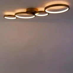 Deckenleuchte gold inkl. LED 3-stufig dimmbar 4-flammig - Lupolo