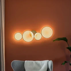 Deckenleuchte gold inkl. LED 3-stufig dimmbar 4-flammig - Lupolo