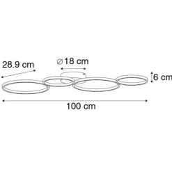Deckenleuchte gold inkl. LED 3-stufig dimmbar 4-flammig - Lupolo