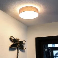 Deckenleuchte grau 40 cm inkl. LED - Drum LED