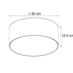 Deckenleuchte grau 30 cm inkl. LED - Drum LED