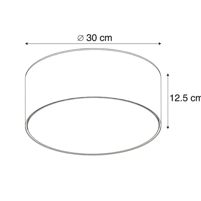Deckenleuchte grau 30 cm inkl. LED - Drum LED