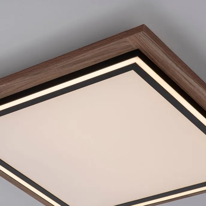 Deckenleuchte Holz quadratisch inkl. LED mit Fernbedienung - Ajdin