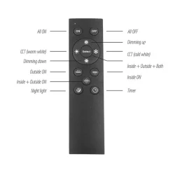 Deckenleuchte Holz quadratisch inkl. LED mit Fernbedienung - Ajdin