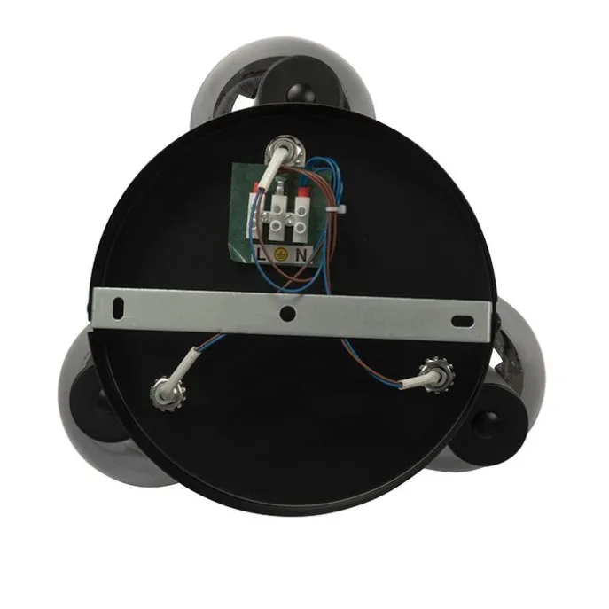 Deckenleuchte schwarz 35 cm mit Rauchglas 3-Licht - Vidro