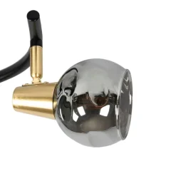 Deckenleuchte schwarz 44,5 cm mit Rauchglas 3-flammig - Vidro
