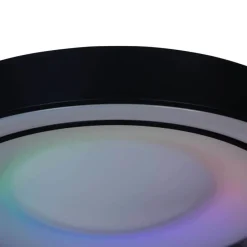 Deckenleuchte Schwarz inkl. dimmbarer RGBW LED mit Fernbedienung - Arco