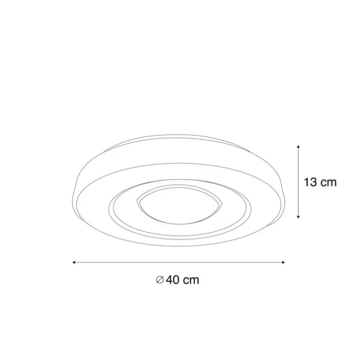 Deckenleuchte Schwarz inkl. dimmbarer RGBW LED mit Fernbedienung - Arco