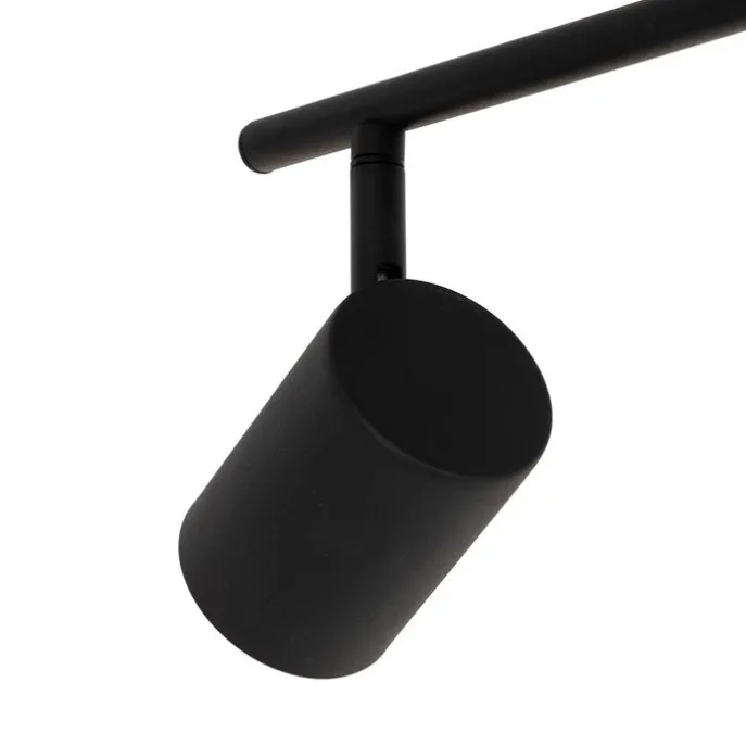 Deckenleuchte schwarz mit Holz 5-flammig verstellbar rechteckig - Jeana