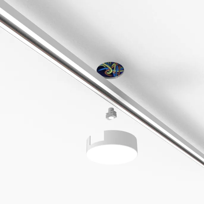 Deckenplatte Schienensystem weiß rund 1-phasig - Iconic