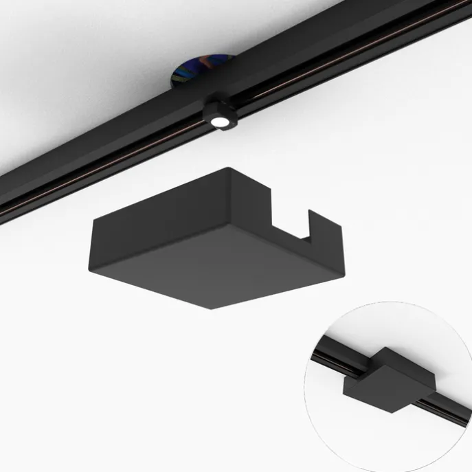 Deckenplatte Schienensystem schwarz quadratisch 1-phasig - Iconic