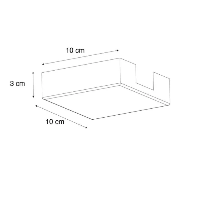 Deckenplatte Schienensystem schwarz quadratisch 1-phasig - Iconic