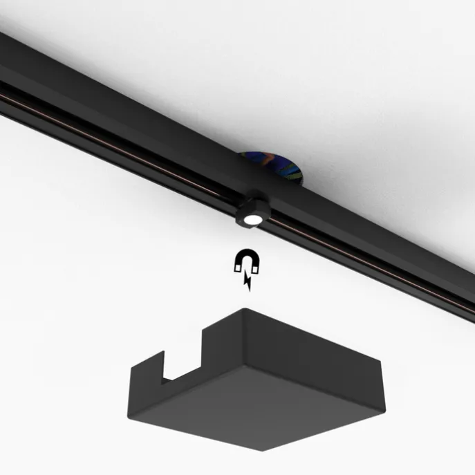 Deckenplatte Schienensystem schwarz quadratisch 1-phasig - Iconic