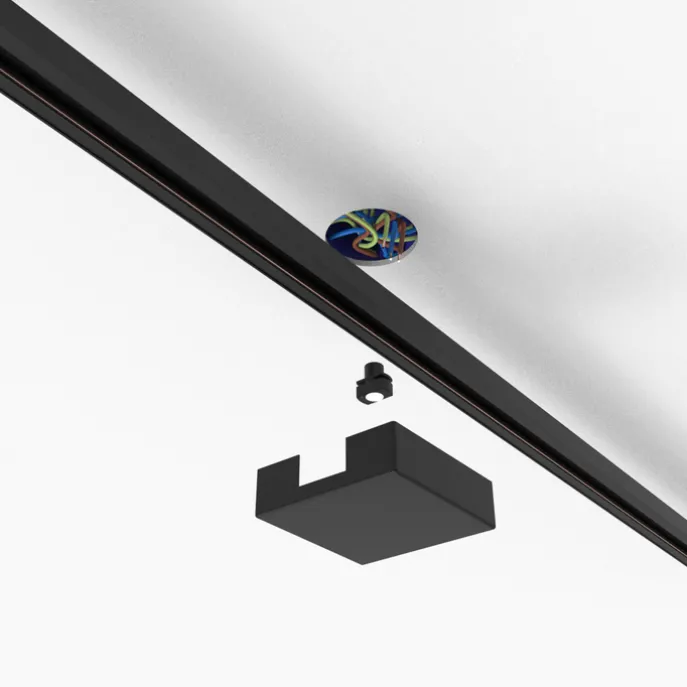 Deckenplatte Schienensystem schwarz quadratisch 1-phasig - Iconic