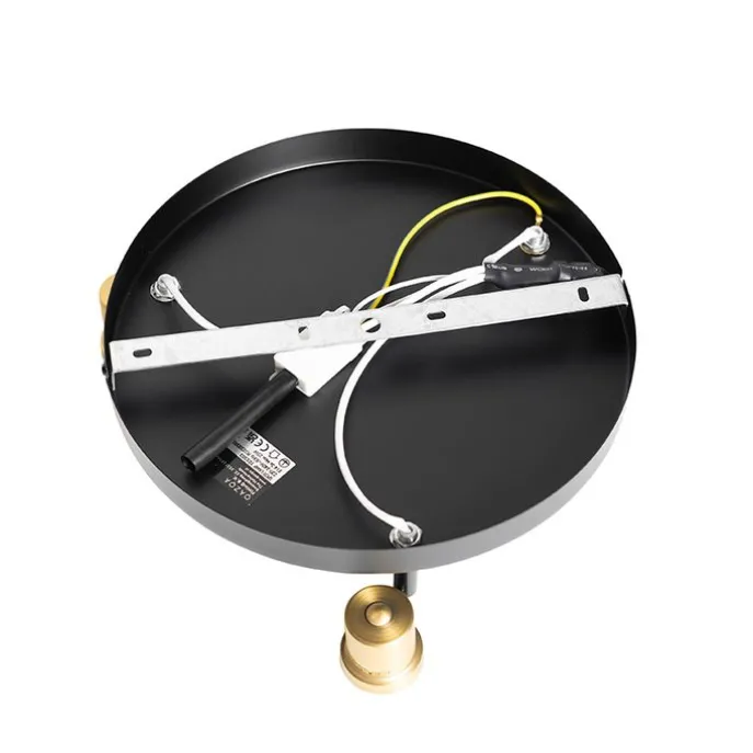 Deckenspot Schwarz mit Gold mit Rauchglas 3-flammig - Zuzanna