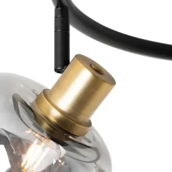 Deckenspot schwarz mit Rauchglas rund 3-flammig - Zuzanna