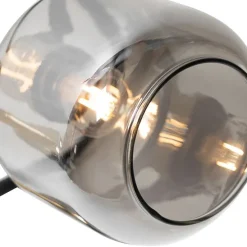 Deckenspot schwarz mit Rauchglas rund 3-flammig - Zuzanna