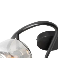 Deckenspot schwarz mit Rauchglas rund 3-flammig - Zuzanna