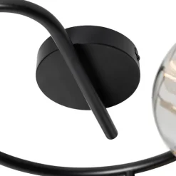 Deckenspot schwarz mit Rauchglas rund 3-flammig - Zuzanna