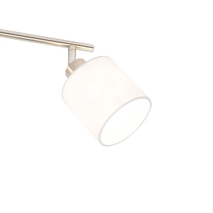 Deckenstrahler aus Stahl mit weißem Schirm, 3-flammig verstellbar – Hetta