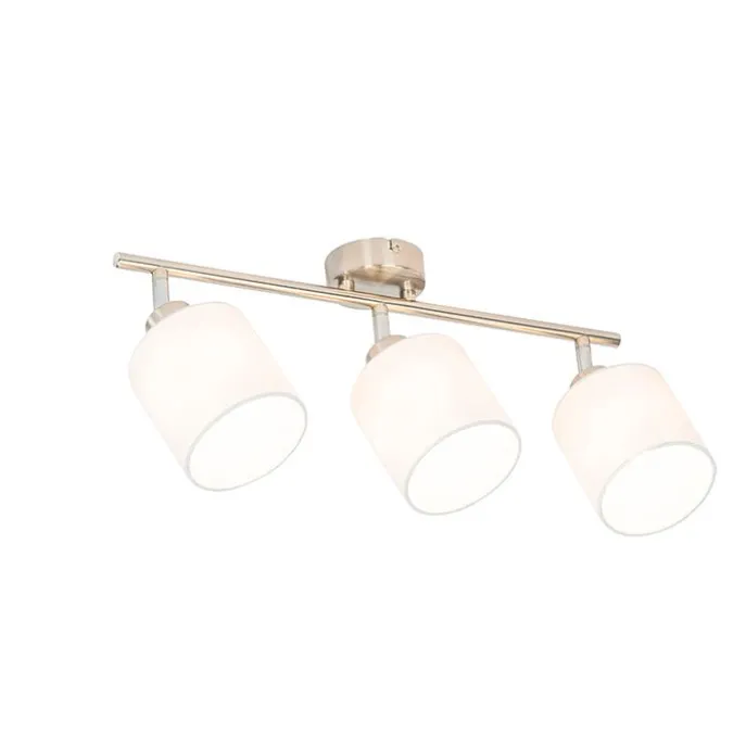 Deckenstrahler aus Stahl mit weißem Schirm, 3-flammig verstellbar – Hetta