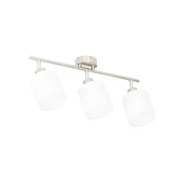 Deckenstrahler aus Stahl mit weißem Schirm, 3-flammig verstellbar – Hetta