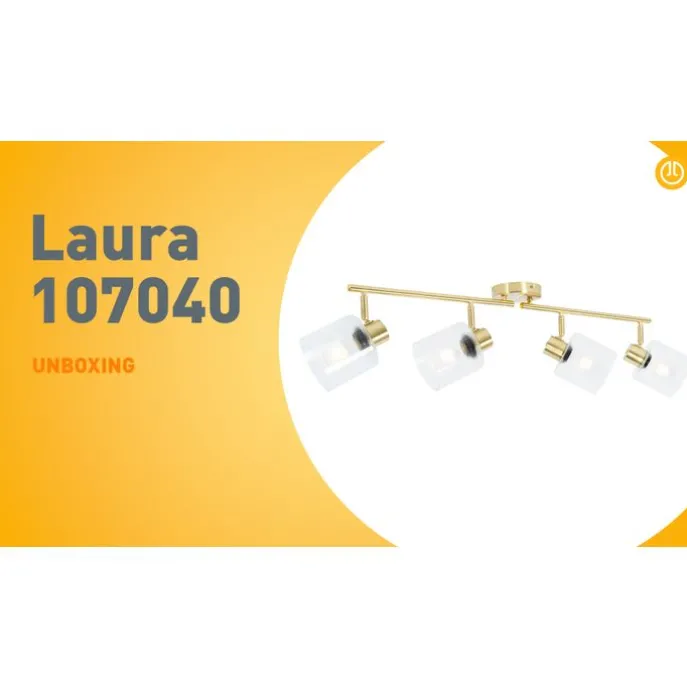 Deckenstrahler Gold mit Glas 4-flammig verstellbar - Laura