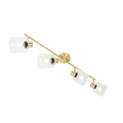 Deckenstrahler Gold mit Glas 4-flammig verstellbar - Laura