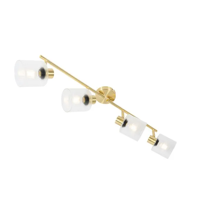 Deckenstrahler Gold mit Glas 4-flammig verstellbar - Laura