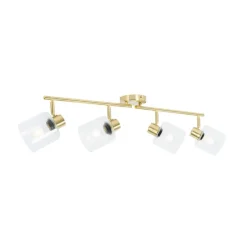 Deckenstrahler Gold mit Glas 4-flammig verstellbar - Laura