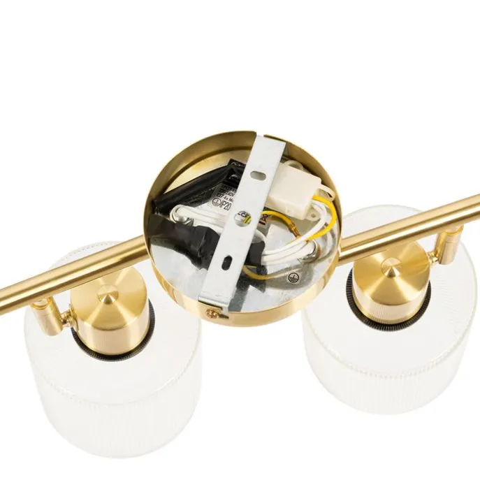 Deckenstrahler Gold mit Glas 4-flammig verstellbar - Laura