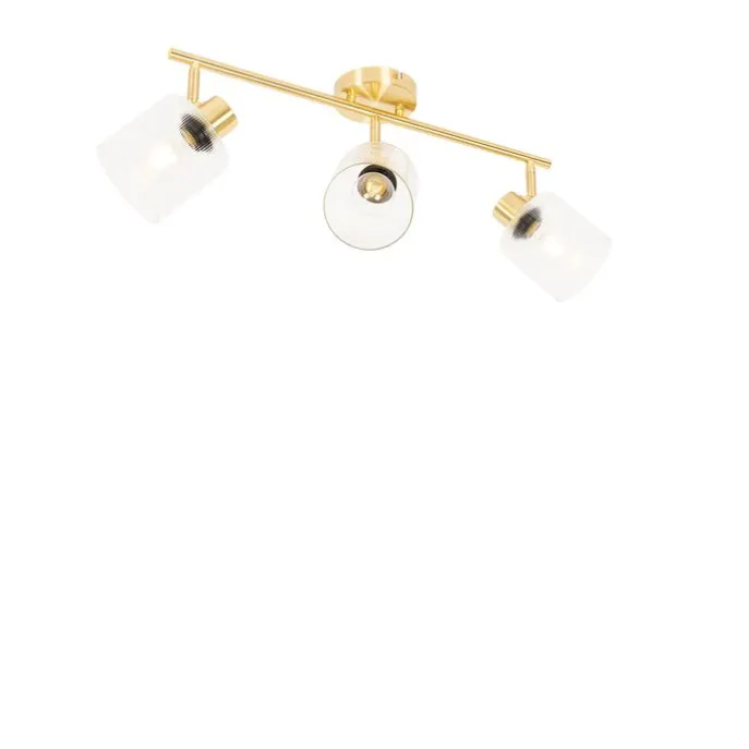 Deckenstrahler Gold mit Glas 3-flammig verstellbar - Laura