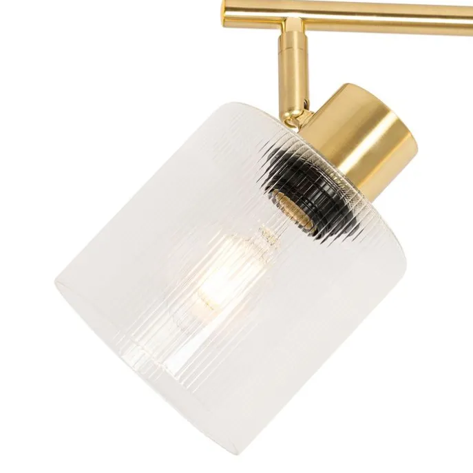 Deckenstrahler Gold mit Glas 3-flammig verstellbar - Laura