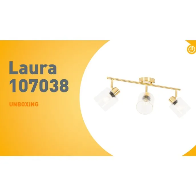 Deckenstrahler Gold mit Glas 3-flammig verstellbar - Laura