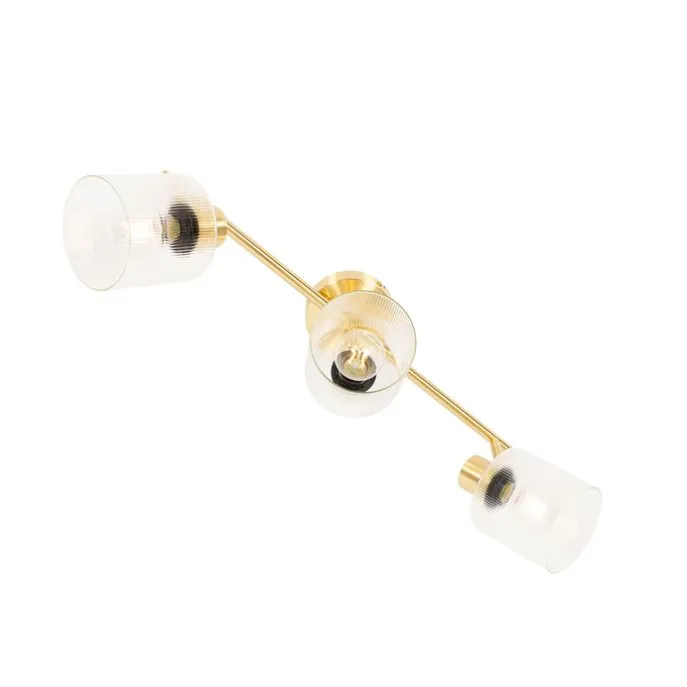 Deckenstrahler Gold mit Glas 3-flammig verstellbar - Laura
