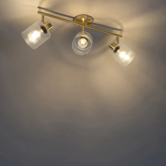 Deckenstrahler Gold mit Glas 3-flammig verstellbar - Laura