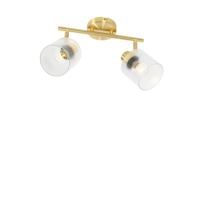 Deckenstrahler Gold mit Glas 2-flammig verstellbar - Laura