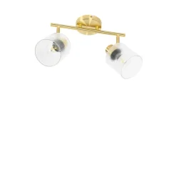 Deckenstrahler Gold mit Glas 2-flammig verstellbar - Laura
