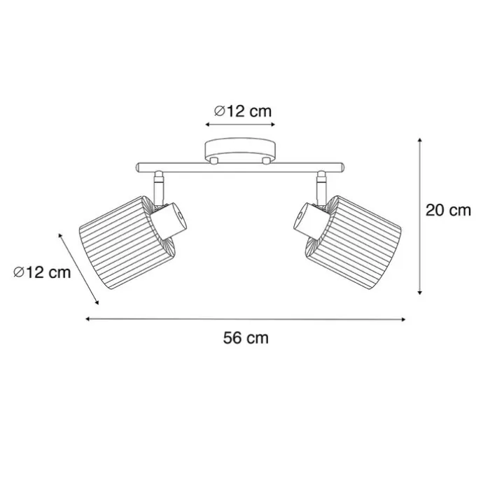 Deckenstrahler Gold mit Glas 2-flammig verstellbar - Laura