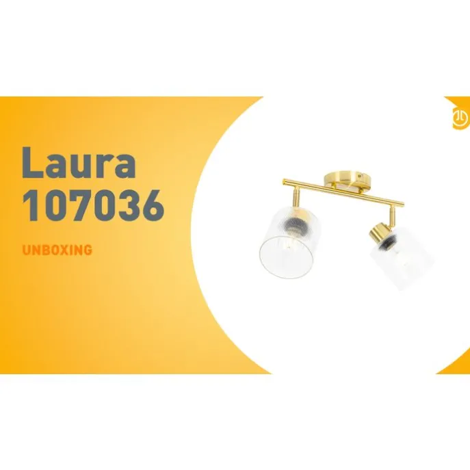 Deckenstrahler Gold mit Glas 2-flammig verstellbar - Laura