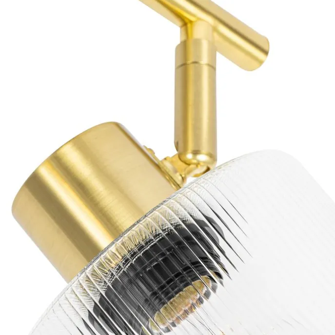Deckenstrahler Gold mit Glas 2-flammig verstellbar - Laura