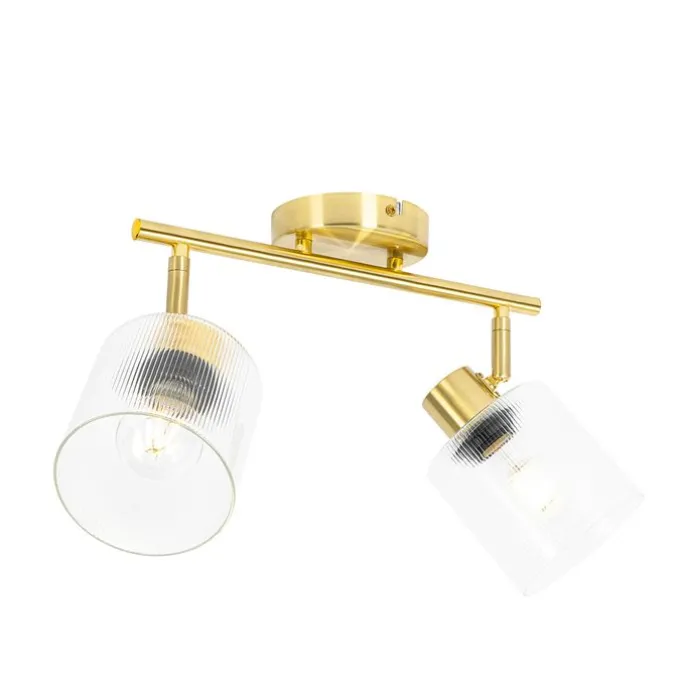 Deckenstrahler Gold mit Glas 2-flammig verstellbar - Laura
