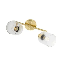 Deckenstrahler Gold mit Glas 2-flammig verstellbar - Laura