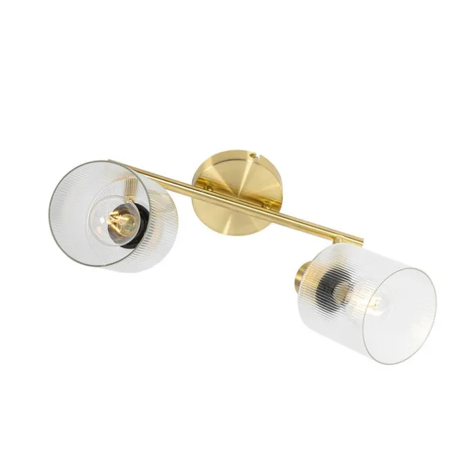 Deckenstrahler Gold mit Glas 2-flammig verstellbar - Laura