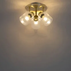 Deckenstrahler Gold mit Glas 3-flammig verstellbar rund - Laura