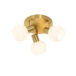 Deckenstrahler Gold mit Opalglas 3-flammig verstellbar - Anouk