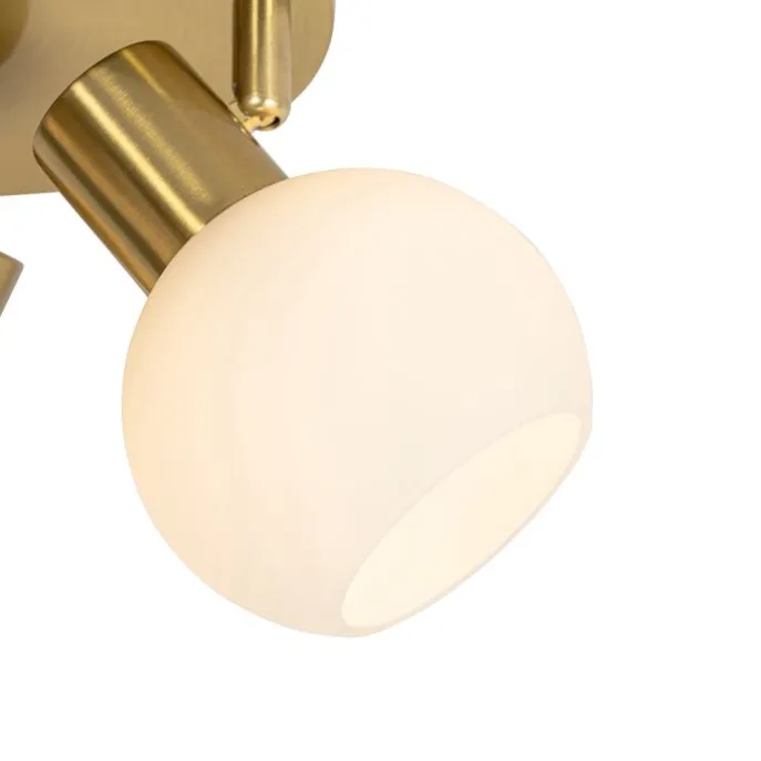 Deckenstrahler Gold mit Opalglas 3-flammig verstellbar - Anouk