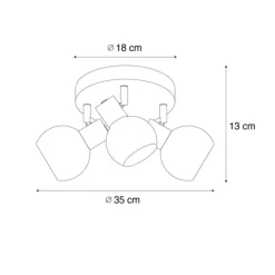 Deckenstrahler Gold mit Opalglas 3-flammig verstellbar - Anouk
