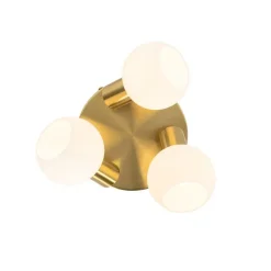 Deckenstrahler Gold mit Opalglas 3-flammig verstellbar - Anouk